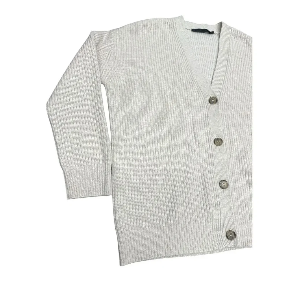 Jenni Kayne Cashmere Cocoon Cardigan Ivory Oatmeal Oversized 2XS XS - Picture 5 of 7